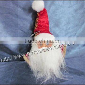 2014 new fabric,ceramic santa claus head decoration, reson christmas ornament,christmas decoration