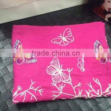 New Fall Spring Fashion Viscose Butterfly Embroidery Scarf