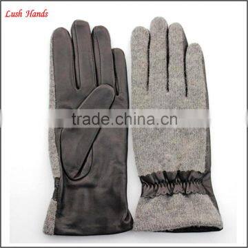 2016 Ladies new fashion leather gloves winter leather gloves manufactory