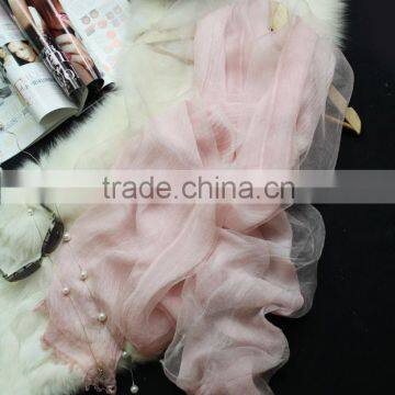 Fashion Luxury Tie Dye Double Layer Wool Cotton and 100% Real Silk Scarf for Women Quality Choice