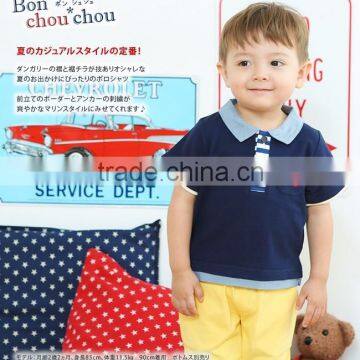 Japanese brand Bon chou chou wholesale products high quality baby top marine breathable shirts for boy summer