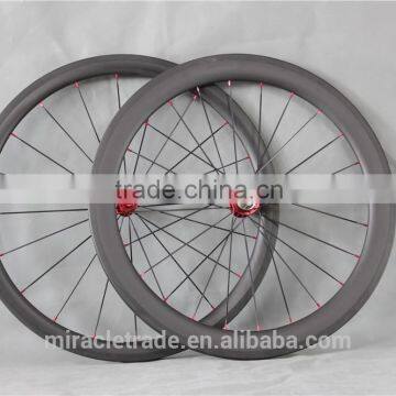 56mm clincher wheels red R36 hub carbon wheels red nipples full carbon wheels China W56C