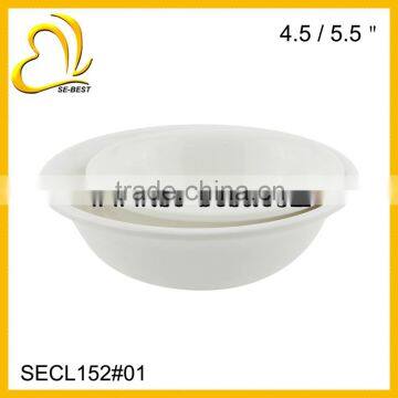 4.5" /5.5" PURE WHITE PLASTIC SALAD ROUND BOWL; SALAD BOWL