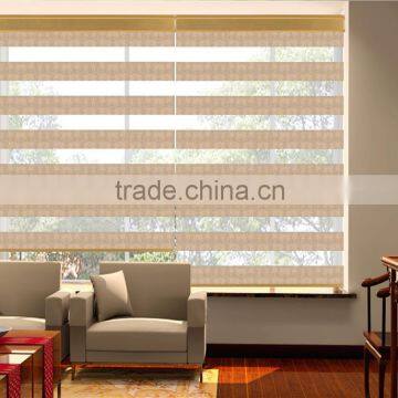 Zebra roller blinds with plain valance 100% polyester Fabric curtains