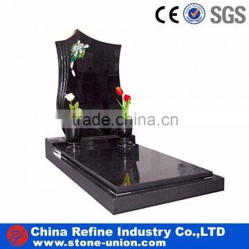 Chinese black granite tombstone headstone design wholesale