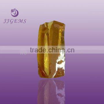 Loose golden yellow untreated cubic zirconia gemstone