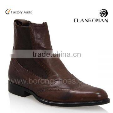 Italy style Chelsea Genuine leather boots for men