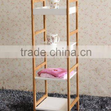 4 Tiers Bathroom Bamboo Conner Storage Shelf