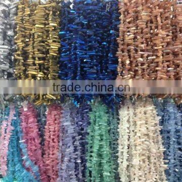 15.5 inches of Tiny Mystic Titanium AB Quartz Points Strand Bulk,Rainbow White Raw Crystals Stick Beads Point Pendants Jewelry
