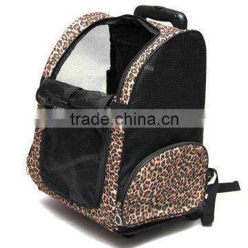 2014 Leopard Pet Dog Trollery Backpack Bag