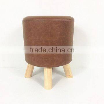 Passed EN 12520 Homemade 4 Legs Bar Footstool Wooden Round Stool photo-2
