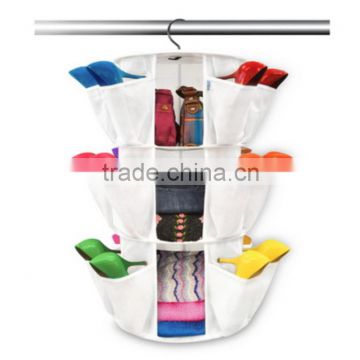 3-Tier 360 Degree Smart Carousel Organizer Hanging Shoe Organizer Hanger