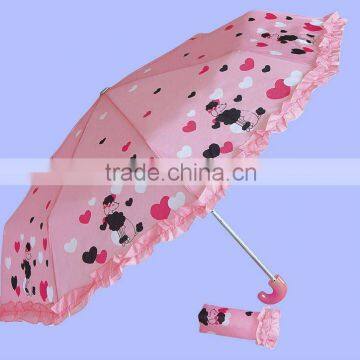 21'' fold lady umbrella with full color printing