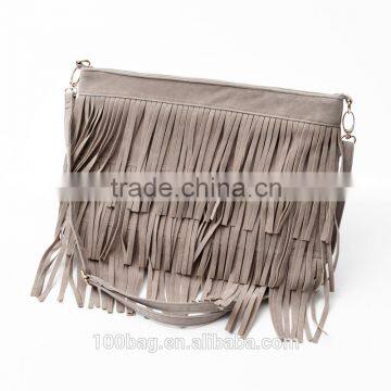 2016 Fashion latest ladies pu tassel handbags for girls