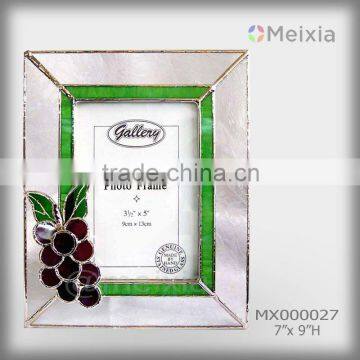 MX020027 tiffany style stained glass grape picture frame wholesale