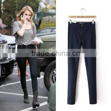 Cultivate one's morality show Foot leggings thin High waist jeans AA