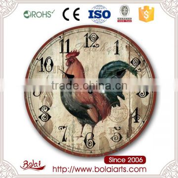 Early morning crowing appearance design numbers diverse mdf clock for bedroom