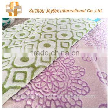 3D flannel fabric with carved