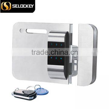 Hot sale!! Wireless glass door lock (with door side) with password and IC card to open (LY15CR2-11BM)