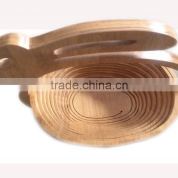 rabbit shaped bamboo basket