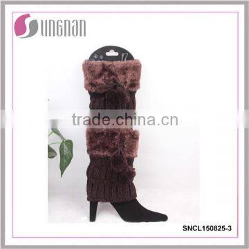 2015 YIWU hot sell leg warmers boot cuffs leg warmers with faux fur cuffs