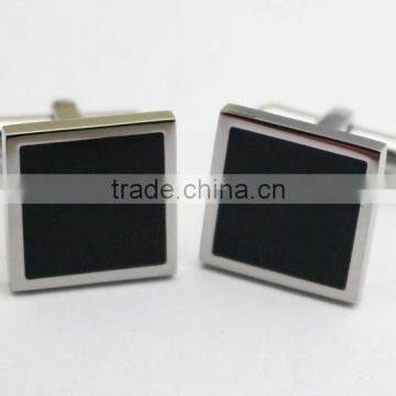 316L stainless steel square Black enamel cufflinks for men                        
                                                                                Supplier's Choice