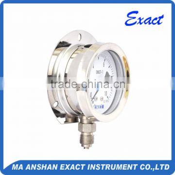 All stainless steel hydraulic pressure gauge with back flange