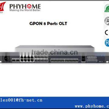 GPON OLT FTTH 1U 8PON ports compatible with Huawei ZTE Fiberhome ,BDCOM,ZyXEL