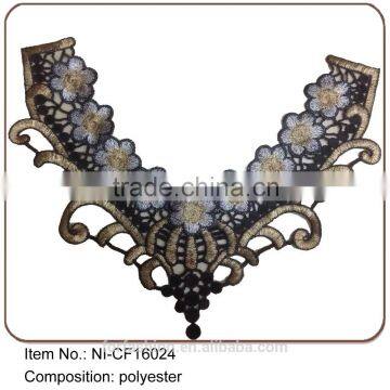 Fashion Trims for Women's Clothing Hot Colourful Embroidery Collar Neck Lace