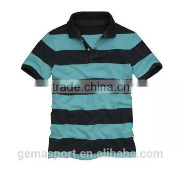 man's stripe garment wash polo shirt pmwt002