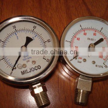 ss case brass internal pressure gauge