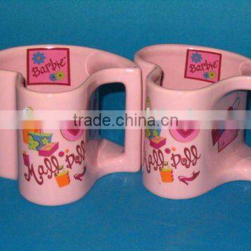 YF28022 porcelain heart shaped coffee mug