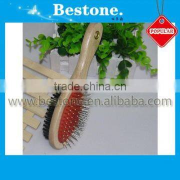 Wooden Double Side Pet Comb Brush Cleaning