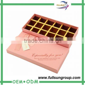 Bow top two piece cube choclate box