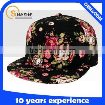 Custom 6 Panel Plain Snapback Caps Wholesale High Quality Floral Hats For Women