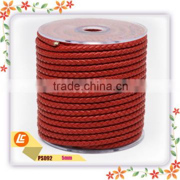 lead-free painting edges red leather cord 5mm