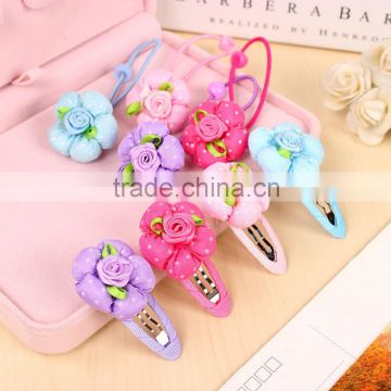 Fashion Flower Dot Baby Girls Hair Clips Cute Kids Hair Accessories Candy Color Children Products Hairpin Elastic Hair Bands