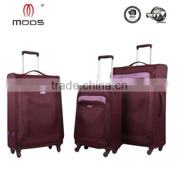 LIGHT POLYESTER FOUR WHEELS SPINNER TROLLEY LUGGAGE SUITCASE