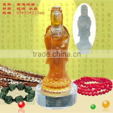 Factory Hot Salea!!! Religous Crystal Liuli Buddha Lady Statues