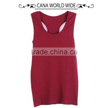 newest fashion pure color polyester seamless tank top for workout