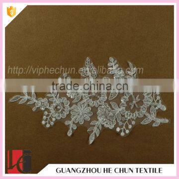 HC-2161-1 Hechun Latest Fashion Flower Shape Sequin Lace Applique Embroidery photo-2
