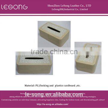 Rectangle Beautiful Clear Leather Tissue Box