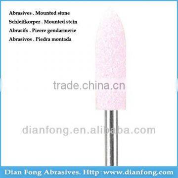 P-01 HP Shank Bullet Shaped Silicone Carbide Maded Medium Grit Pink Mounted Stone Concrete Grinding Stones