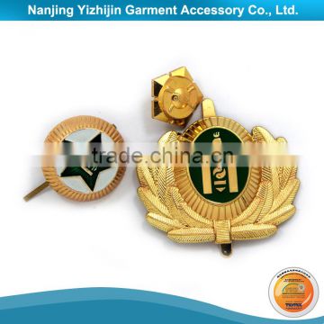 2015 new arrival metal emblem badge with blank plastic pin