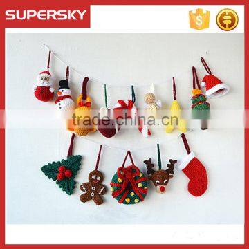 V-749 merry hang christmas decoration hand knit snowman hanging tree decoration knit christmas tree hanging ornament