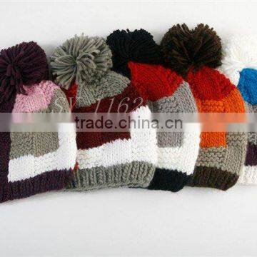 knitted pom hat