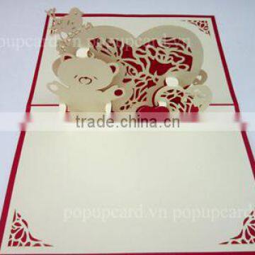 Heart (& Bear) 3d Hand Made Card photo-3