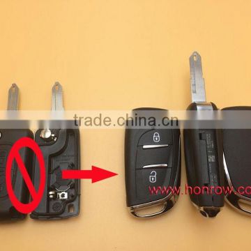 Good Price Citroen 2 button modified remote key blank with NE73 206 Blade -- With battery place (No Logo)