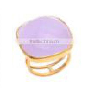 Natural Lavender Chalcedony Gemstone Ring 2016