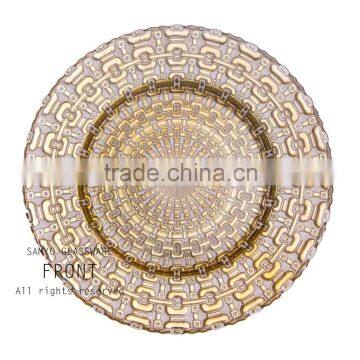 SAMYO Decorative Glass Plate With Sprayed Color and Electric Plating